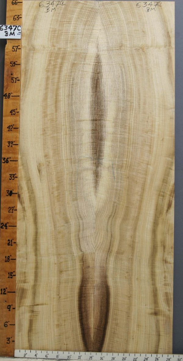 5A Curly Myrtlewood Bookmatch 28"3/4 X 66" X 4/4 (NWT-6347C)