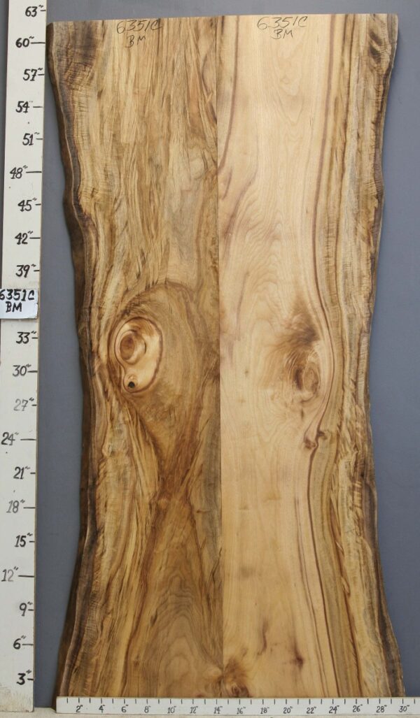 5A Striped Myrtlewood Bookmatch with Live Edge 26" X 61" X 4/4 (NWT-6351C) - Image 2