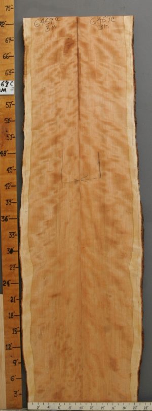 5A Curly Cherry Bookmatch with Live Edge 20"1/2 X 73" X 5/4 (NWT-6469C)