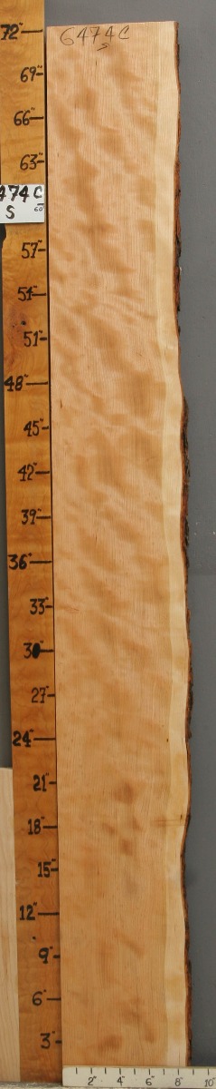 5A Curly Cherry Lumber with Live Edge 8"1/2 X 72" X 5/4 (NWT-6474C)