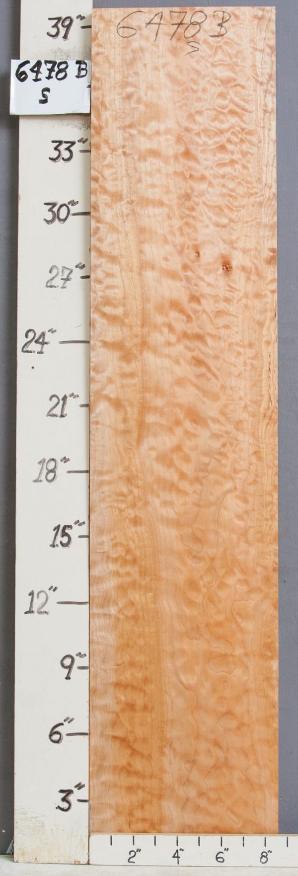 QUILTED MAPLE BLOCK 8"1/2 X 39" X 1"1/8 (NWT-6478B)