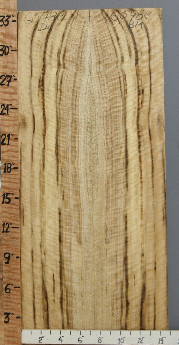 Musical Curly Myrtlewood Microlumber Bookmatch 14"3/4 X 34" X 1/4 (NWT-6578C)