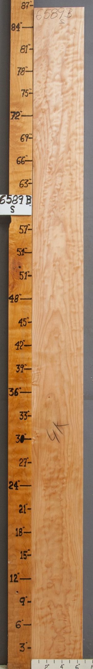 AAAA QUILTED MAPLE LUMBER 6"5/8 X 86" X 8/4 (NWT-6589B)