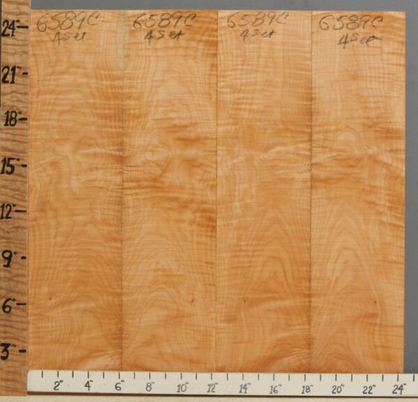 Musical Curly Maple Microlumber 4 Board Set 24"1/2 X 25" X 1/4 (NWT-6589C)