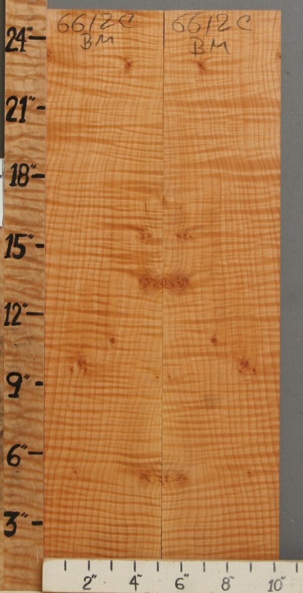 Musical Curly Maple Bookmatch Microlumber 10"1/4 X 25" X 1/4 (NWT-6612C)