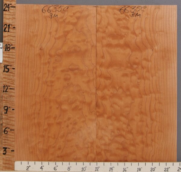 Musical Quilted Maple Bookmatch Microlumber 23"1/2 X 24" X 1/4" (NWT-6635C)