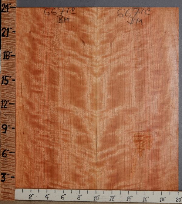 Musical Curly Cherry Microlumber Bookmatch 20" X 24" X 1/4" (NWT-6671C)