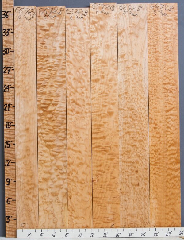 AAAAA QUILTED MAPLE 6 BOARD SET 26" X 36" X 4/4 (NWT-6672B)