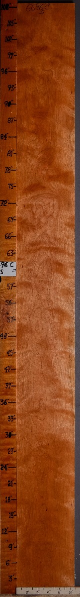 5A Curly Cherry Lumber 10"1/2 X 108" X 4/4" (NWT-6696C)