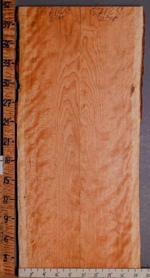 4A Curly Cherry 2 Board Set with Live Edge 18"1/2 X 41" X 4/4" (NWT-6712C)