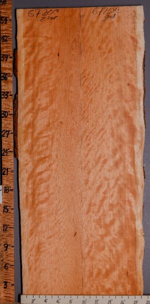 5A Curly Cherry 2 Board Set with Live Edge 19"1/2 X 46" X 4/4" (NWT-6720C)