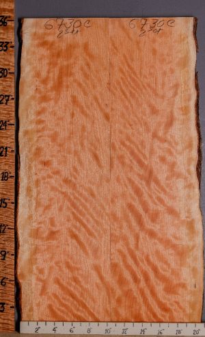 5A Curly Cherry 2 Board Set with Live Edge 20" X 36" X 4/4 (NWT-6730C)