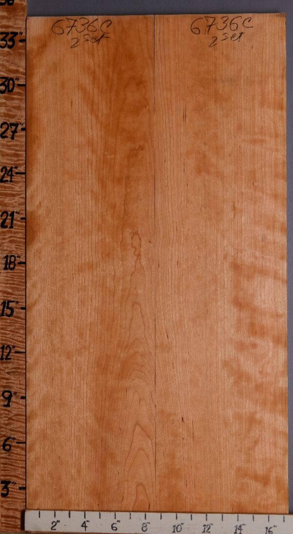 5A Curly Cherry 2 Board Set 17"1/4 X 34" X 4/4 (NWT-6736C) - Image 2