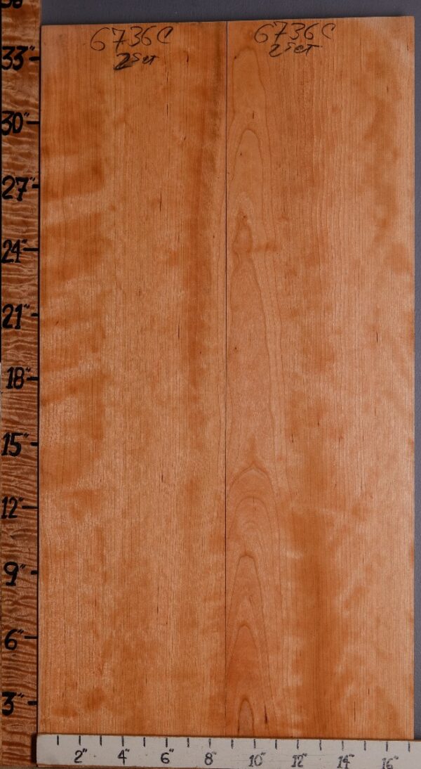 5A Curly Cherry 2 Board Set 17"1/4 X 34" X 4/4 (NWT-6736C)