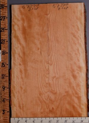 5A Curly Cherry 2 Board Set with Live Edge 19" X 30" X 4/4 (NWT-6739C)