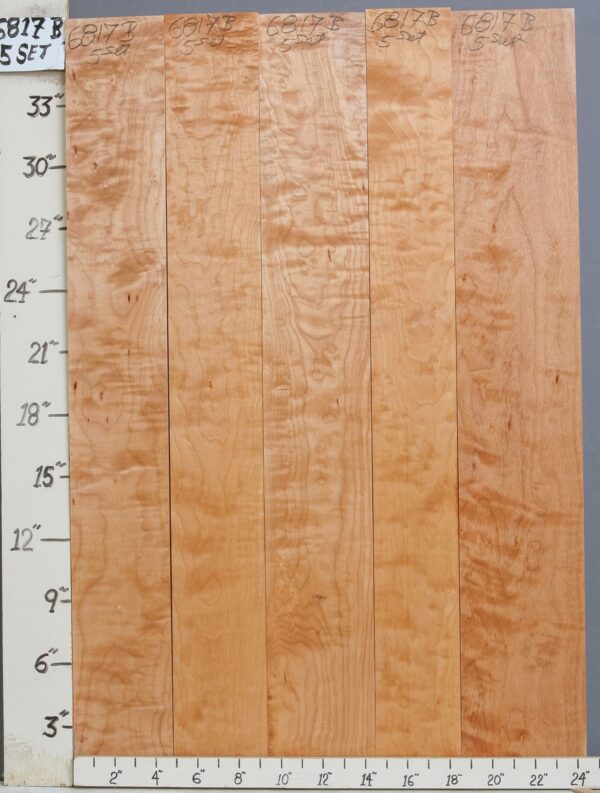 AAAAA QUILTED MAPLE 5 BOARD SET 24"1/2 X 36" X 4/4 (NWT-6817B)