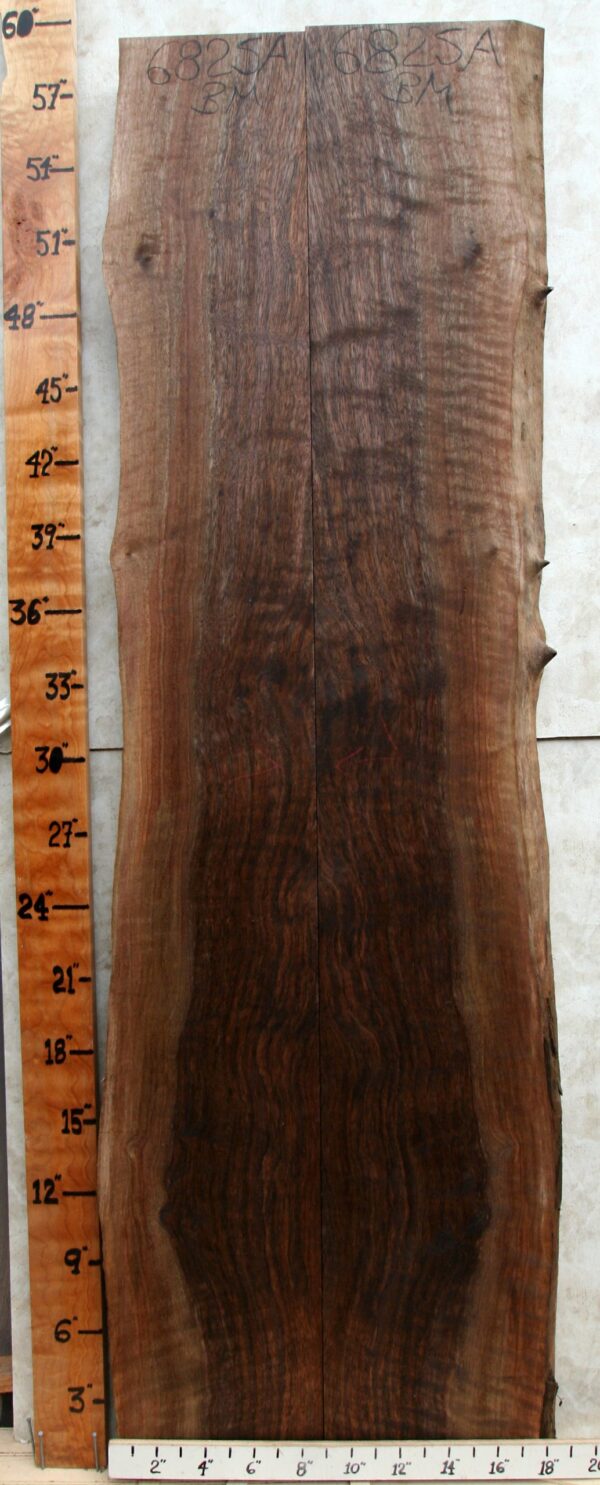 AAAAA CURLY MARBLED CLARO WALNUT BOOKMATCH 16" X 58" X 8/4 (NWT6825A)