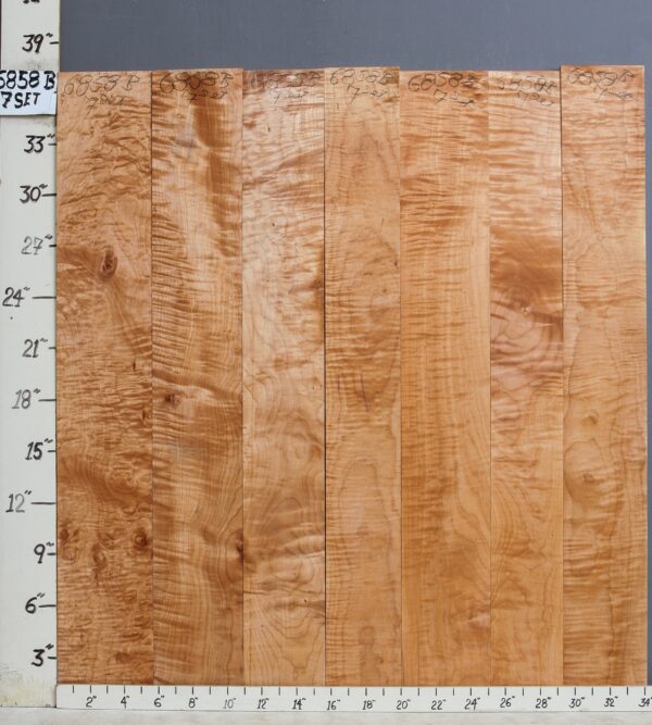 AAAAA CURLY MAPLE 7 BOARD SET 34" X 36" X 4/4 (NWT-6858B)