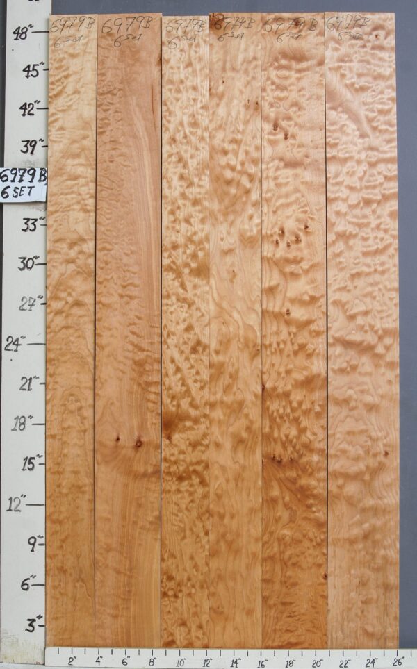 AAAA QUILTED MAPLE 4 BOARD SET 26"1/8 X 48" X 4/4 (NWT-6979B)