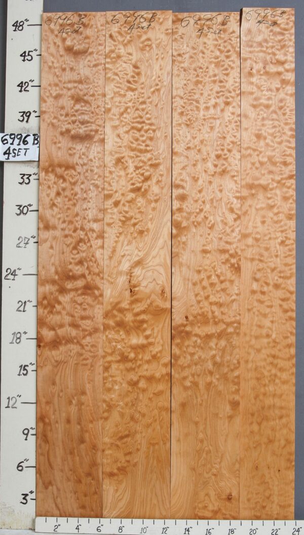 AAAAA QUILTED MAPLE 4 BOARD SET 23"7/8 X 48" X 4/4 (NWT-6996B)