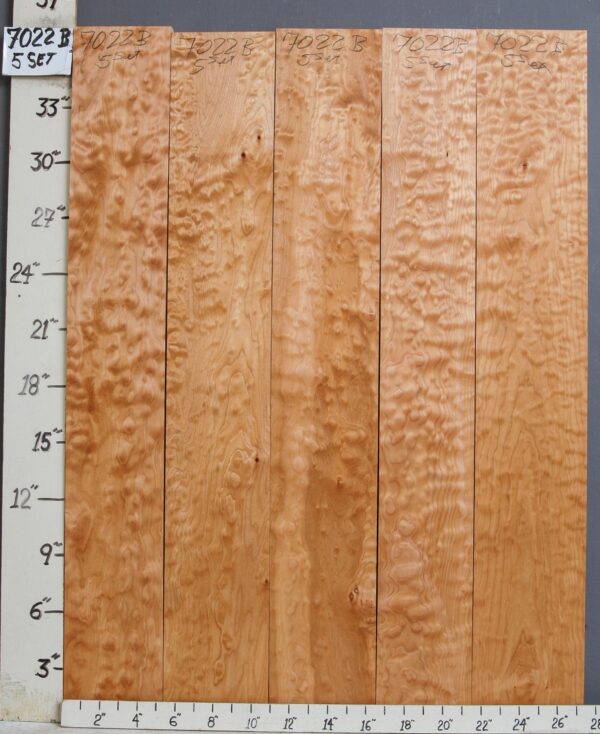 AAAAA QUILTED MAPLE 5 BOARD SET 27"1/2 X 36" X 4/4 (NWT-7022B)