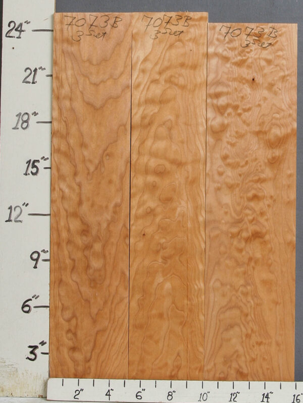 AAAAA QUILTED MAPLE 3 BOARD SET 15"5/8 X 24" X 4/4 (NWT-7073B)