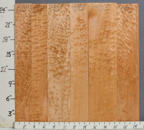 AAAA QUILTED MAPLE 6 BOARD SET 24"3/4 X 24" X 4/4 (NWT-7081B)