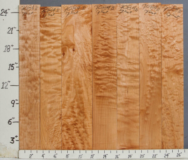 AAAA QUILTED MAPLE 7 BOARD SET 26"7/8 X 24" X 4/4 (NWT-7084B)