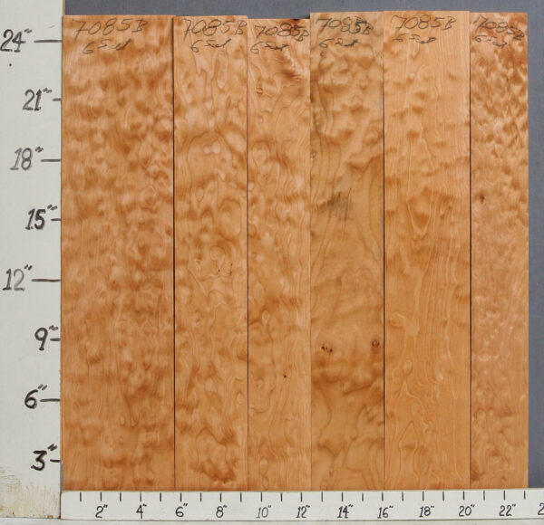 AAAA QUILTED MAPLE 6 BOARD SET 23"1/4 X 24" X 4/4 (NWT-7085B)