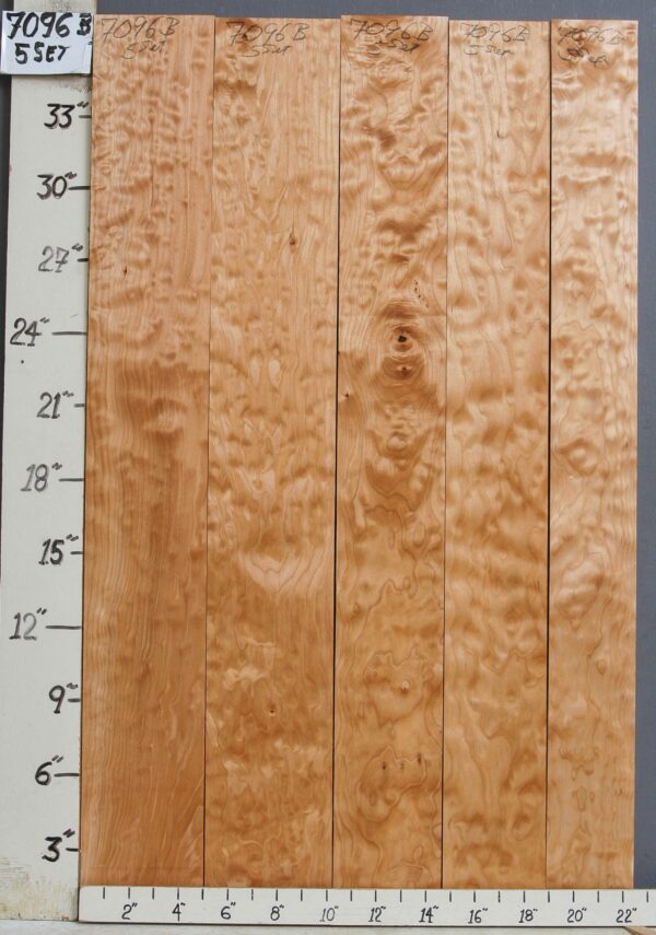 AAAA QUILTED MAPLE 5 BOARD SET 22"1/2 X 36" X 4/4 (NWT-7096B)