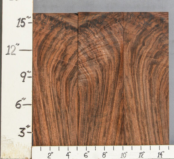 5A Marbled Crotch Claro Walnut 3 Board Set of Lumber 15" X 16" X 4/4 (NWT-7179B)