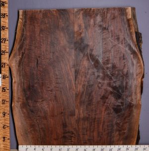 5A Marbled Curly Claro Walnut Bookmatch with Live Edge 27" X 34" X 7/4 (NWT-7369C)