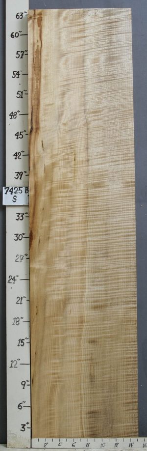 MUSICAL CURLY MARBLED MYRTLEWOOD V.G. LUMBER 15"1/8 X 63" X 8/4 (NWT-7425B)