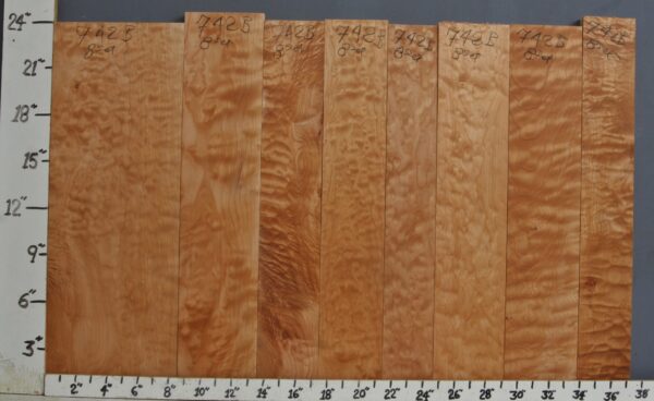 AAAAA QUILTED MAPLE SET OF 8 37" X 24" X 4/4 (NWT742B)