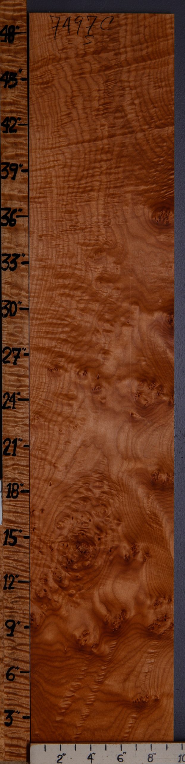 5A Curly Maple Lumber 9"3/8 X 48" X 4/4 (NWT-7497C)
