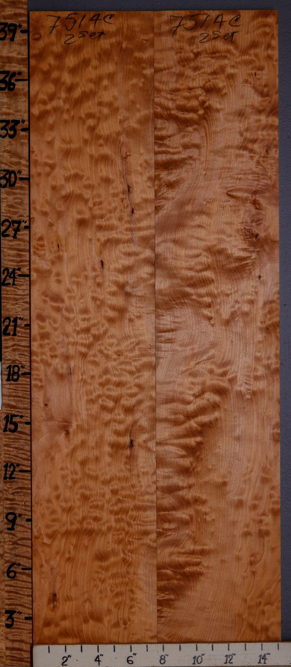 5A Quilted Maple 2 Board Set 15"1/8 X 40" X 4/4 (NWT-7514C)