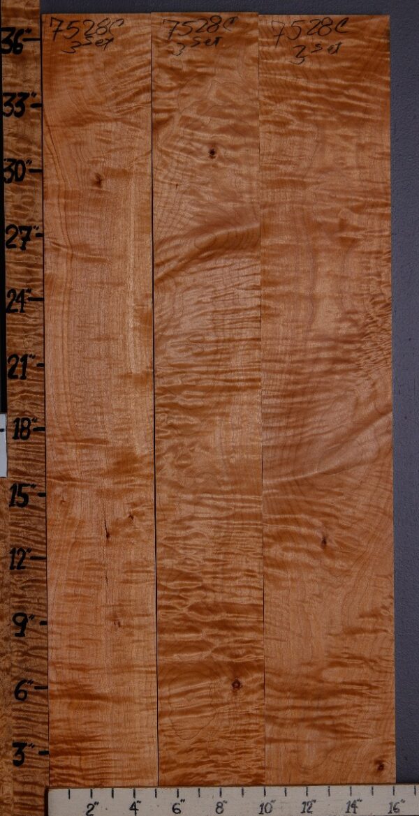 5A Curly Maple 3 Board Set 16" X 37" X 4/4 (NWT-7528C) - Image 2