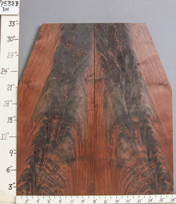 AAAAA MARBLED CROTCH CLARO WALNUT BOOKMATCH 28" X 32" X 4/4 (NWT-7532B)