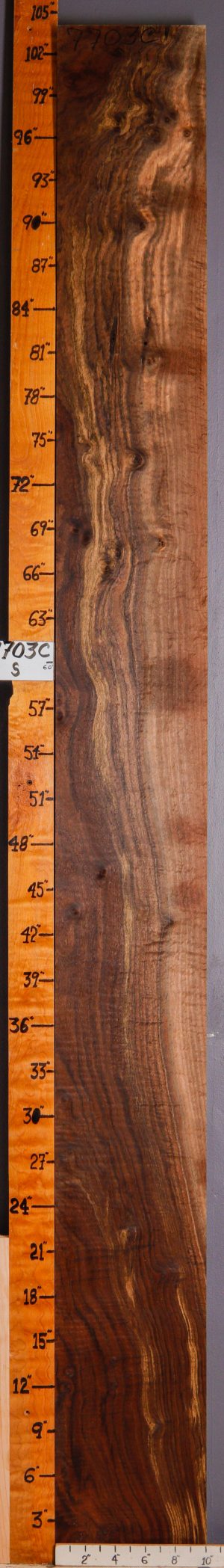 5A Marbled Curly Claro Walnut Lumber 10" X 103" X 8/4 (NWT-7703C)
