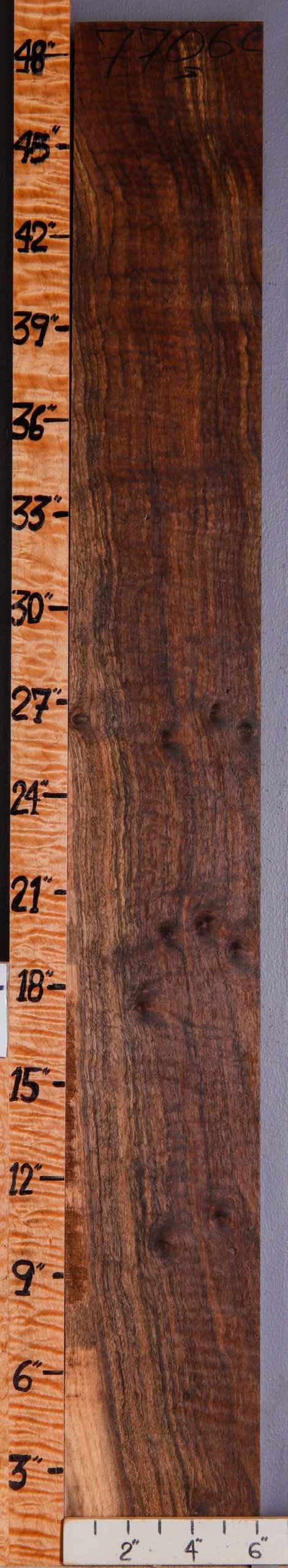 5A Curly Claro Walnut Lumber 6" X 48" X 6/4 (NWT-7706C)