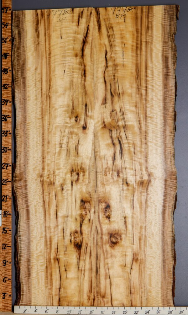 5A Curly Striped Myrtlewood Bookmatch with Live Edge 29" X 56" X 5/4 (NWT-7778C)