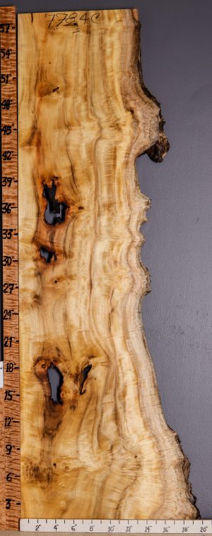 4A Curly Myrtlewood Lumber with Live Edge 14" X 58" X 4/4 (NWT-7784C)