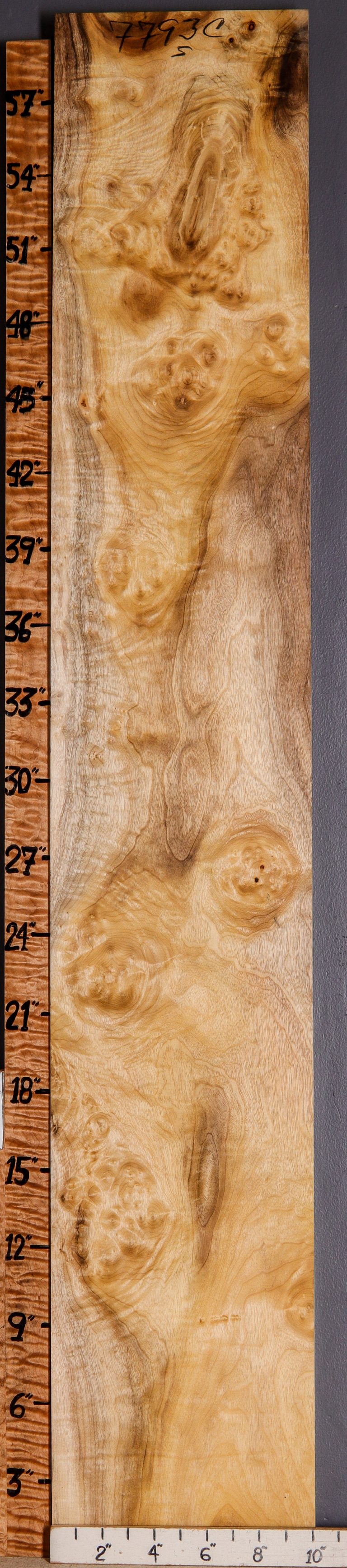 5A Striped Myrtlewood Lumber 10" X 60" X 4/4 (NWT-7793C)