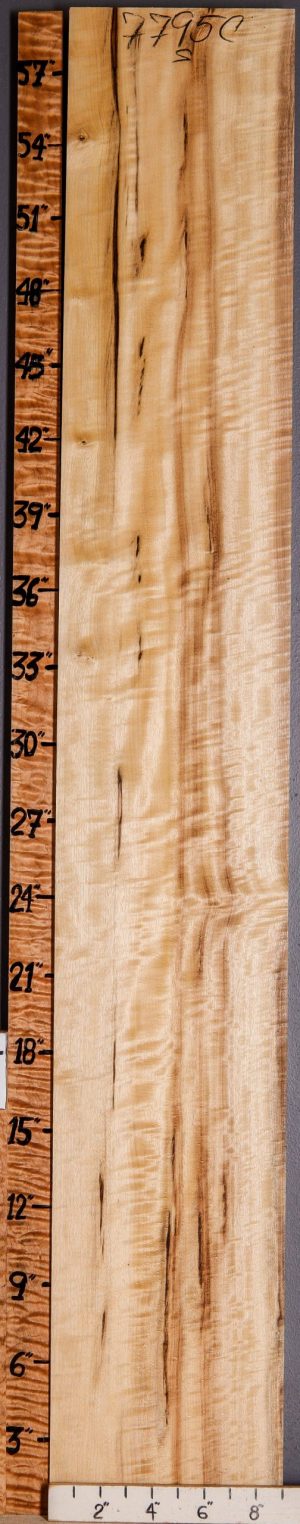 5A Curly Striped Myrtlewood Lumber 9" X 59" X 4/4 (NWT-7795C)