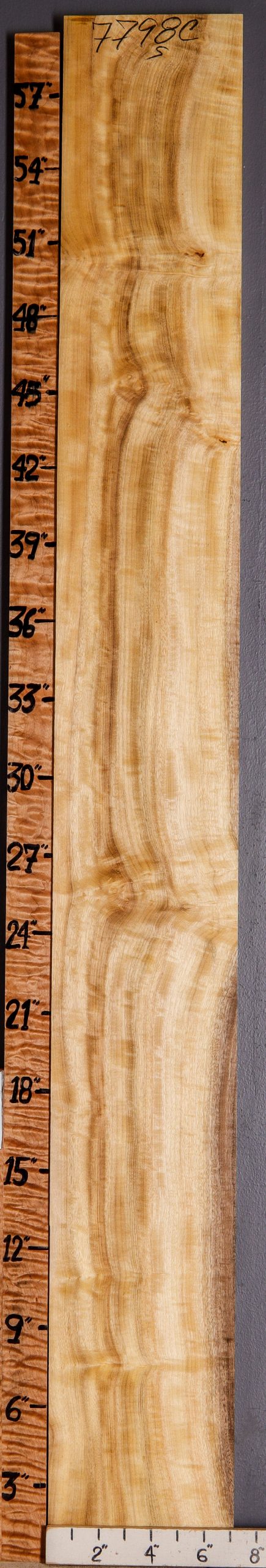 5A Striped Myrtlewood Lumber 7" X 60" X 4/4 (NWT-7798C)