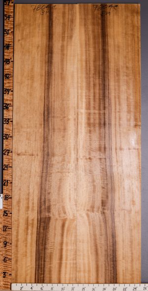 5A Curly Striped Myrtlewood Bookmatch 25"1/4 X 56" X 4/4 (NWT-7804C)