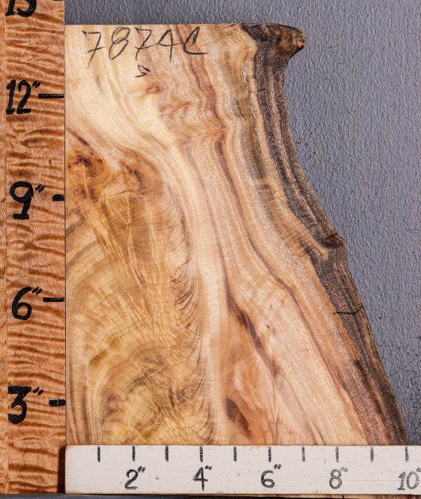 5A Crotch Myrtlewood Lumber with Live Edge 6"1/2 X 13" X 2" (NWT-7874C)