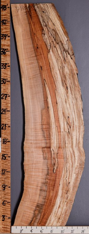 5A Curly Spalted Maple Lumber with Live Edge 10" X 45" X 4/4 (NWT-7900C)