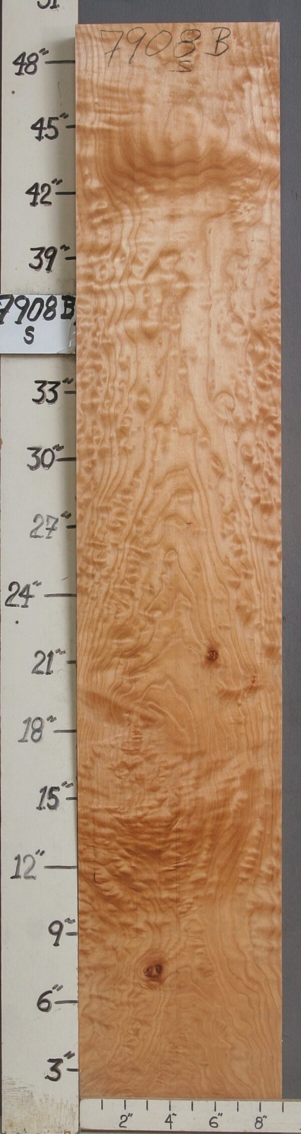 AAAAA QUILTED MAPLE LUMBER 9" X 49" X 8/4 (NWT-7908B)