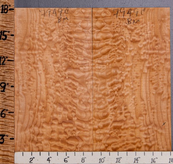Musical Quilted Maple Bookmatch Microlumber 18" X 18" X 1/4 (NWT-7949C)
